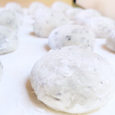 【期間限定】老舗和菓子屋さんの杵つき生丸餅(ゴマ)12個&つぶあん300g×3P 099H2560