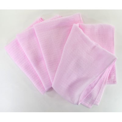 やわらかガーゼ フェイスタオル 4枚 ピンク 泉州産タオル  099H431
