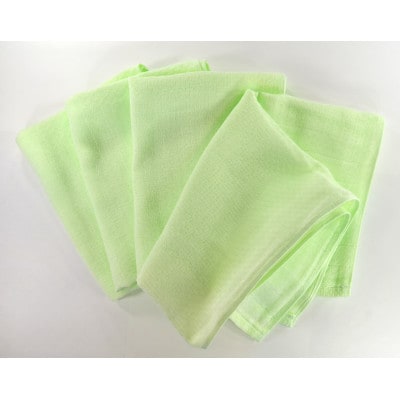 やわらかガーゼ フェイスタオル 4枚 グリーン 泉州産タオル  099H4309
