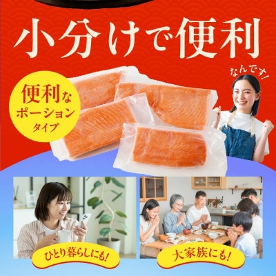 【10/1～寄附額改定】サーモン 1kg ポーション 小分け 刺身用 010B1719a
