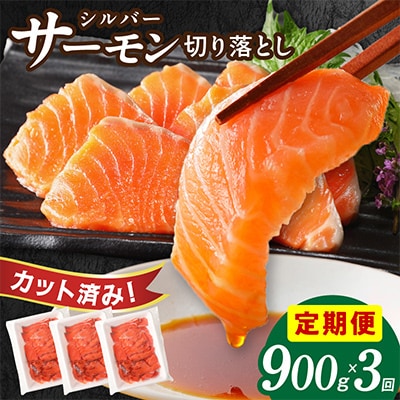 【毎月定期便】サーモン 切り落とし 総量2.7kg 900g×全3回