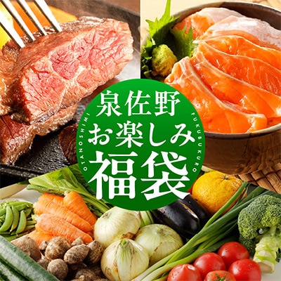 泉佐野 お楽しみ 福袋(牛肉 ステーキ 海鮮 サーモン 野菜)【複数個口で配送】 099S014