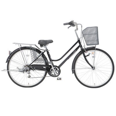 自転車 パンクしにくいタウンサイクル Folla 27型 ブラック 099X186