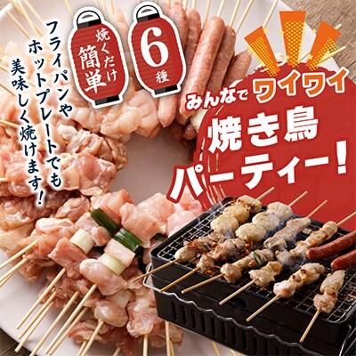 【毎月定期便】焼き鳥 やきとりのタレ付き 個包装 6種72本×全6回 G980