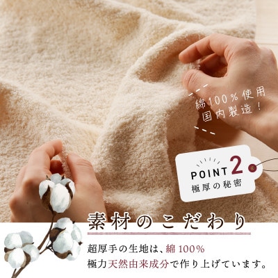 極厚フェイスタオル 4枚セット 生成色 泉州タオル 099H2379