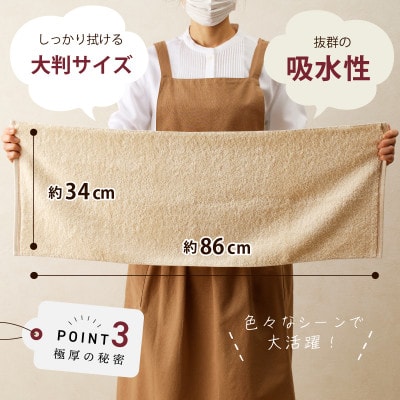 極厚フェイスタオル 4枚セット 生成色 泉州タオル 099H2379