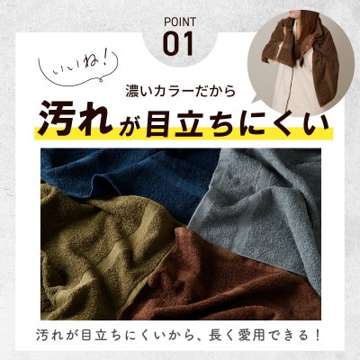 濃色カラーバスタオル 4枚セット(ブラウン) 010B1378