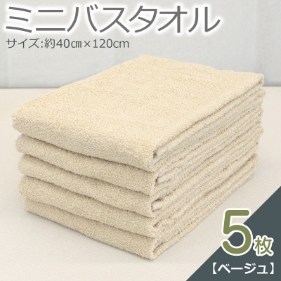 ミニバスタオル 5枚セット(ベージュ)40cm×120cm 500匁 099H2930