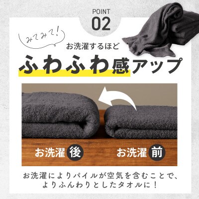 濃色カラー バスタオル 4枚(ダークグレー) 015B591