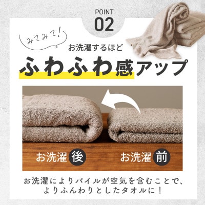 濃色カラー バスタオル 2枚(サンドベージュ)