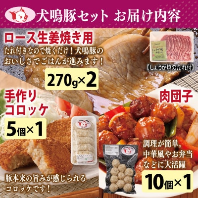 犬鳴ポーク 8種 食べ比べセット(切り落とし/うで/ロース/豚丼/味噌鍋/人気惣菜)020C359