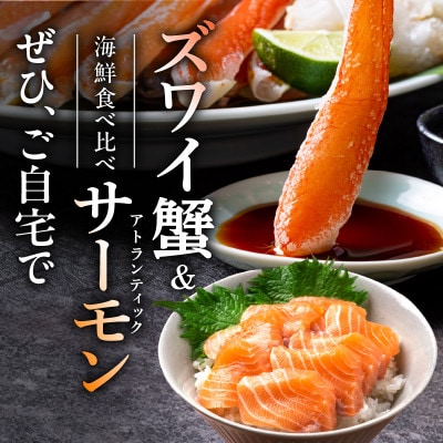 本ズワイガニ ポーション500g 蟹酢付 & アトランティックサーモン250g 020C501
