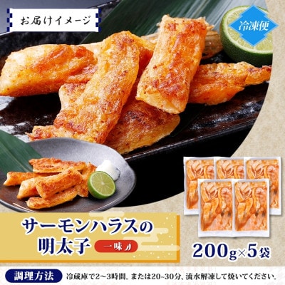 アトランティックサーモン ハラス 明太子漬け 合計1kg 200g×5P 005A708