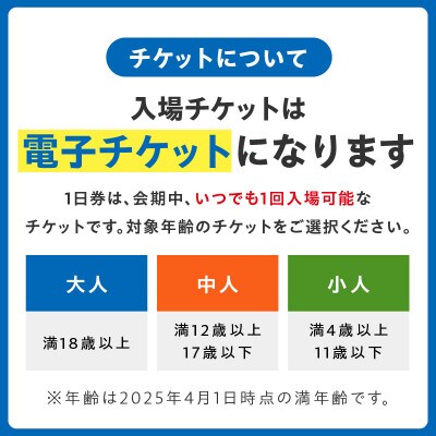 【早割1日券】2025年日本国際博覧会 大阪・関西万博 入場チケット(小人1名分) 099W059