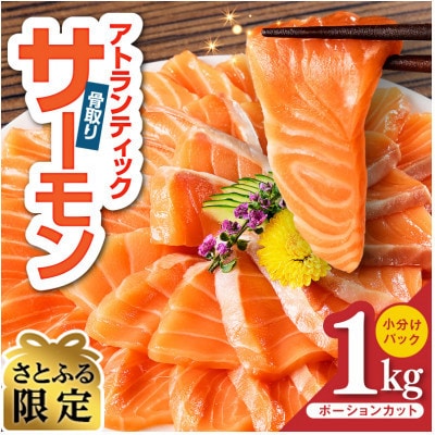 【さとふる限定】濃厚アトランティックサーモン 1kg 刺身用 冷凍