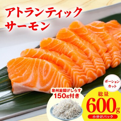 アトランティックサーモン 600g+しらす150g 小分け ポーション 柵切 刺身