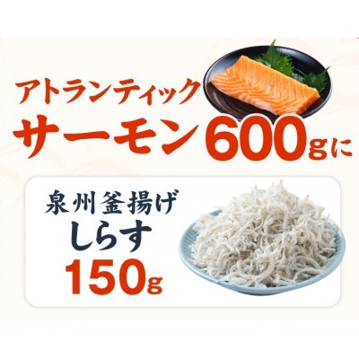 アトランティックサーモン 600g+しらす150g 小分け ポーション 柵切 刺身