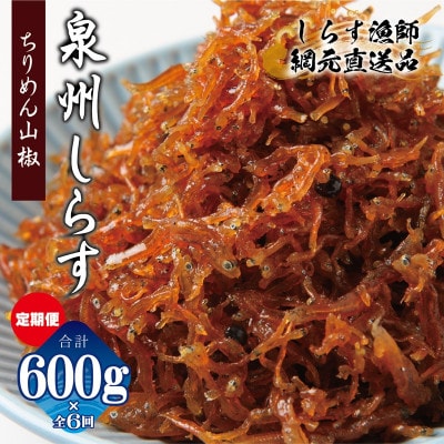 【毎月定期便】ちりめん山椒しらす 総量3.6kg 産地直送 600g×全6回 G2192
