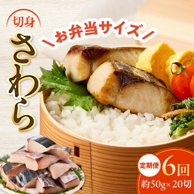 【毎月定期便】さわら 切身 約50g×20切れ お弁当サイズ 小分け 訳あり サイズ不揃い全6回