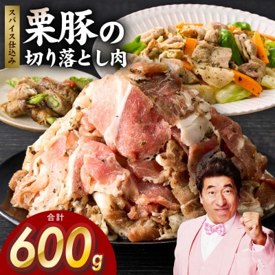 栗豚 切り落とし お試し 合計600g【オリジナルスパイス仕込み 豚肉 300g×2P】 G3444