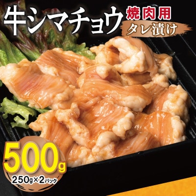 牛シマチョウ 焼肉用 タレ漬け 合計500g【味付け 小分け 牛肉ホルモン】 G3449