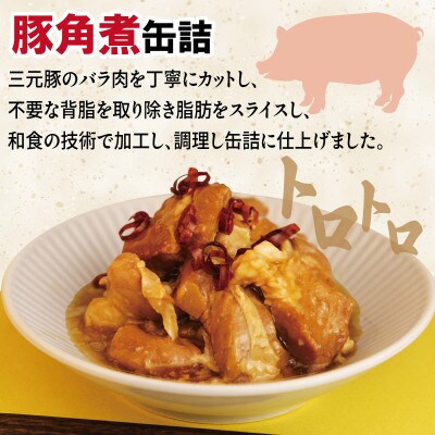 豚角煮缶詰 3缶セット 三元豚・豚バラ肉(非常食・長期保存) 005A755