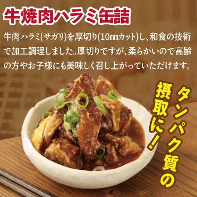 缶詰4種★ 12缶セット(牛焼肉ハラミ缶詰/牛肉大和煮缶詰/牛角煮缶詰/鯨大和煮缶詰)