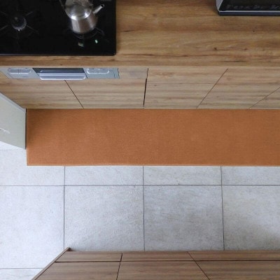 北欧風キッチンマット ラグマットタイプ ノーマル型 オーカー 抗菌防臭 diw0039