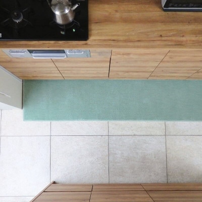 北欧風キッチンマット ラグマットタイプ ノーマル型 アッシュミント 抗菌防臭 diw0031