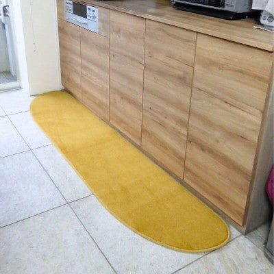 北欧風キッチンマット ラグマットタイプ ゆりかご型 ゴールド 抗菌防臭 diw0065