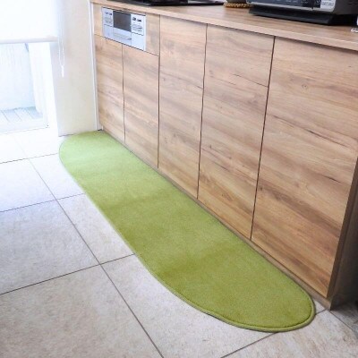 北欧風キッチンマット ラグマットタイプ ゆりかご型 ピスタチオ 抗菌防臭 diw0190