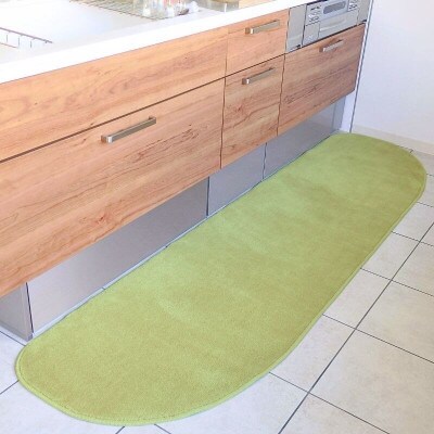 北欧風キッチンマット ラグマットタイプ ゆりかご型 ピスタチオ 抗菌防臭 diw0232