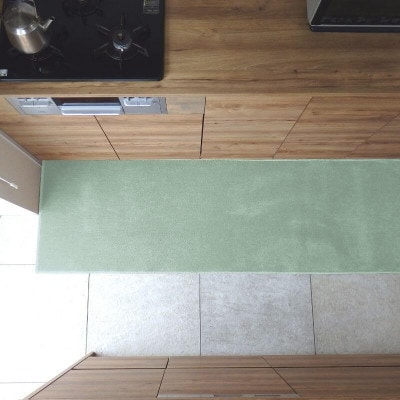 北欧風キッチンマット ラグマットタイプ ノーマル型 アッシュミント 抗菌防臭 diw0241