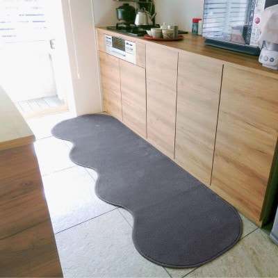 北欧風キッチンマット ラグマットタイプ ピーナッツ型 スチール 抗菌防臭 diw0259