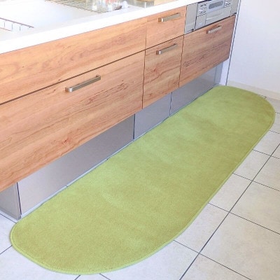 北欧風キッチンマット ラグマットタイプ ゆりかご型 ピスタチオ 抗菌防臭 diw0274