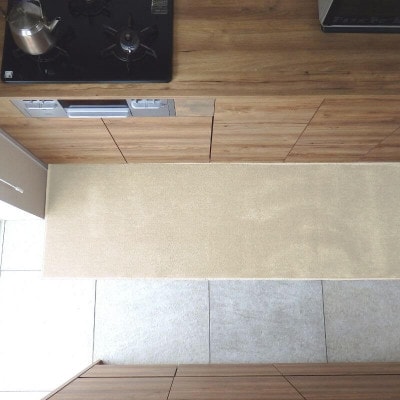 北欧風キッチンマット ラグマットタイプ ノーマル型 アッシュベージュ 抗菌防臭 diw0281