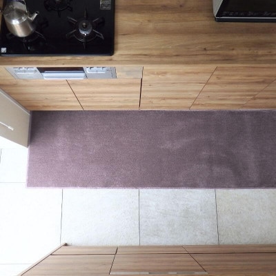 北欧風キッチンマット ラグマットタイプ ノーマル型 モーブ 抗菌防臭 diw0293