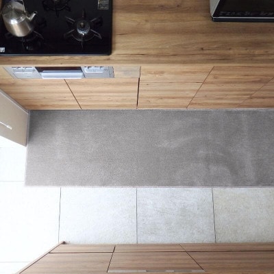 北欧風キッチンマット ラグマットタイプ ノーマル型 シルバーグレー 抗菌防臭 diw0324