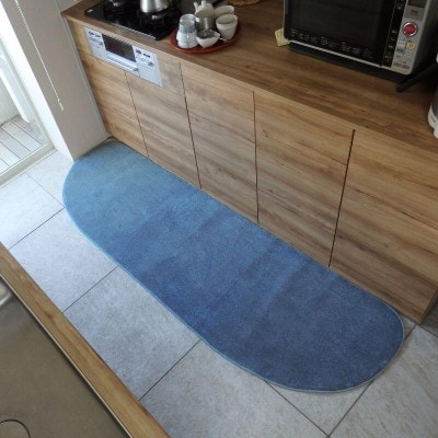 北欧風キッチンマット ラグマットタイプ ゆりかご型 ブルームーン 抗菌防臭 diw0354