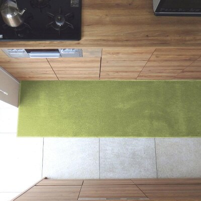 北欧風キッチンマット ラグマットタイプ ノーマル型 ピスタチオ 抗菌防臭 diw0372