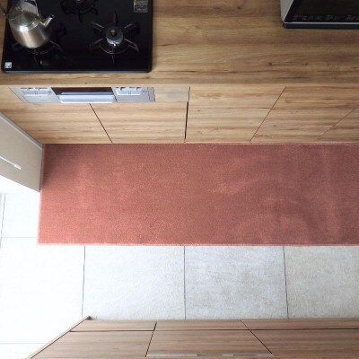 北欧風キッチンマット ラグマットタイプ ノーマル型 ライトマホガニー 抗菌防臭 diw0374