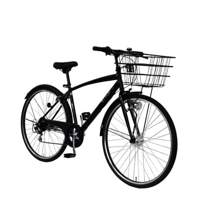 STYLE KIX カゴ付きクロスバイク276 ブラック 27型 自転車 完成品 組み立て不要