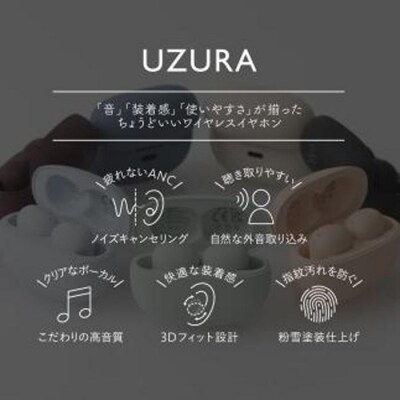 【2933】【BLACK】ag UZURA　完全ワイヤレスイヤホン