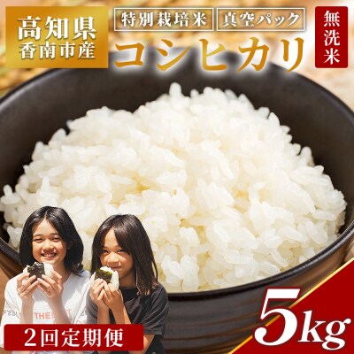【2回定期便】無洗米 特別栽培米 コシヒカリ 5kg 令和8年産 真空パック 備蓄 Wnu-0007