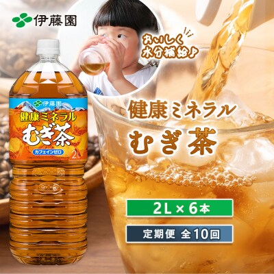 『定期便:全10回』健康ミネラルむぎ茶2L×6本【50001301】