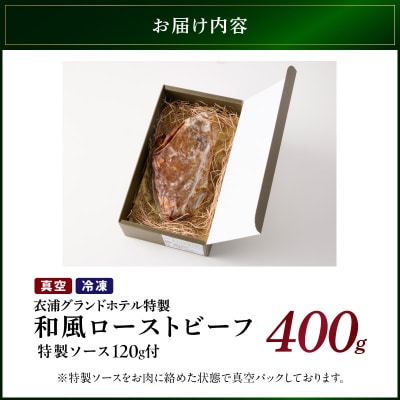 4年ぶりに復活!【衣浦グランドホテル】和風ローストビーフ 400g(+特製ソース)H019-013