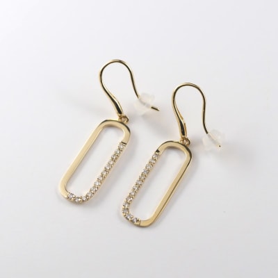 K18 oval/オーバル ピアス 015013