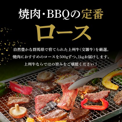 牛肉 ロース 上州牛 1.0kg(500g×2パック) ch013-005rrr