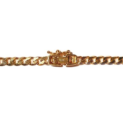 18金6面シングル喜平ブレスレット18cm(50043397-18)