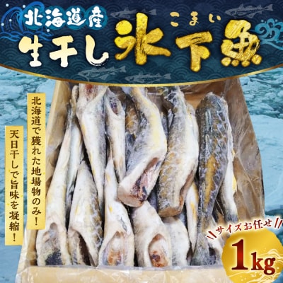 干し氷下魚(サイズお任せ)1kg こまい コマイ 魚 白身魚 おつまみ 肴 おかず F4F-5165